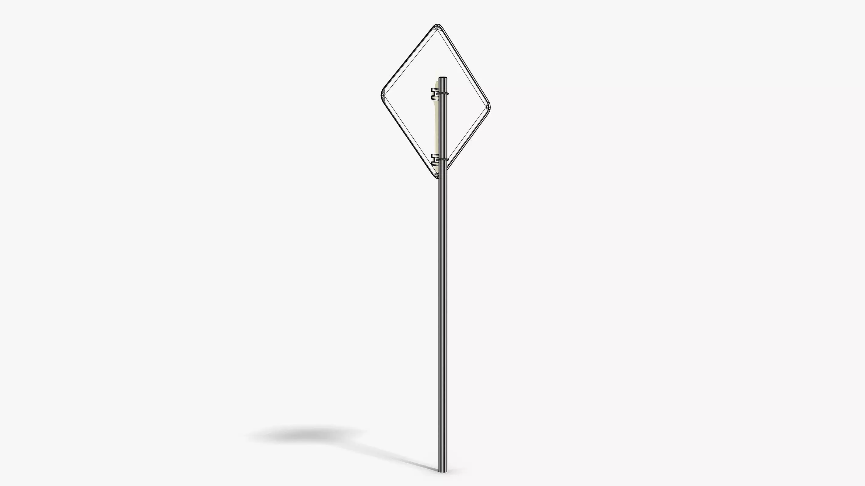 Damaged Traffic Jam Sign 3D model_10