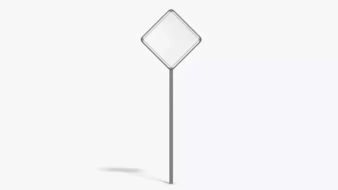 Traffic Jam Sign Low-poly 3D model 7