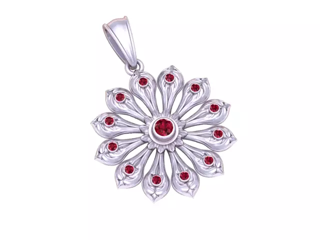 Gold Flower Pendant 3D printable model 3D print model