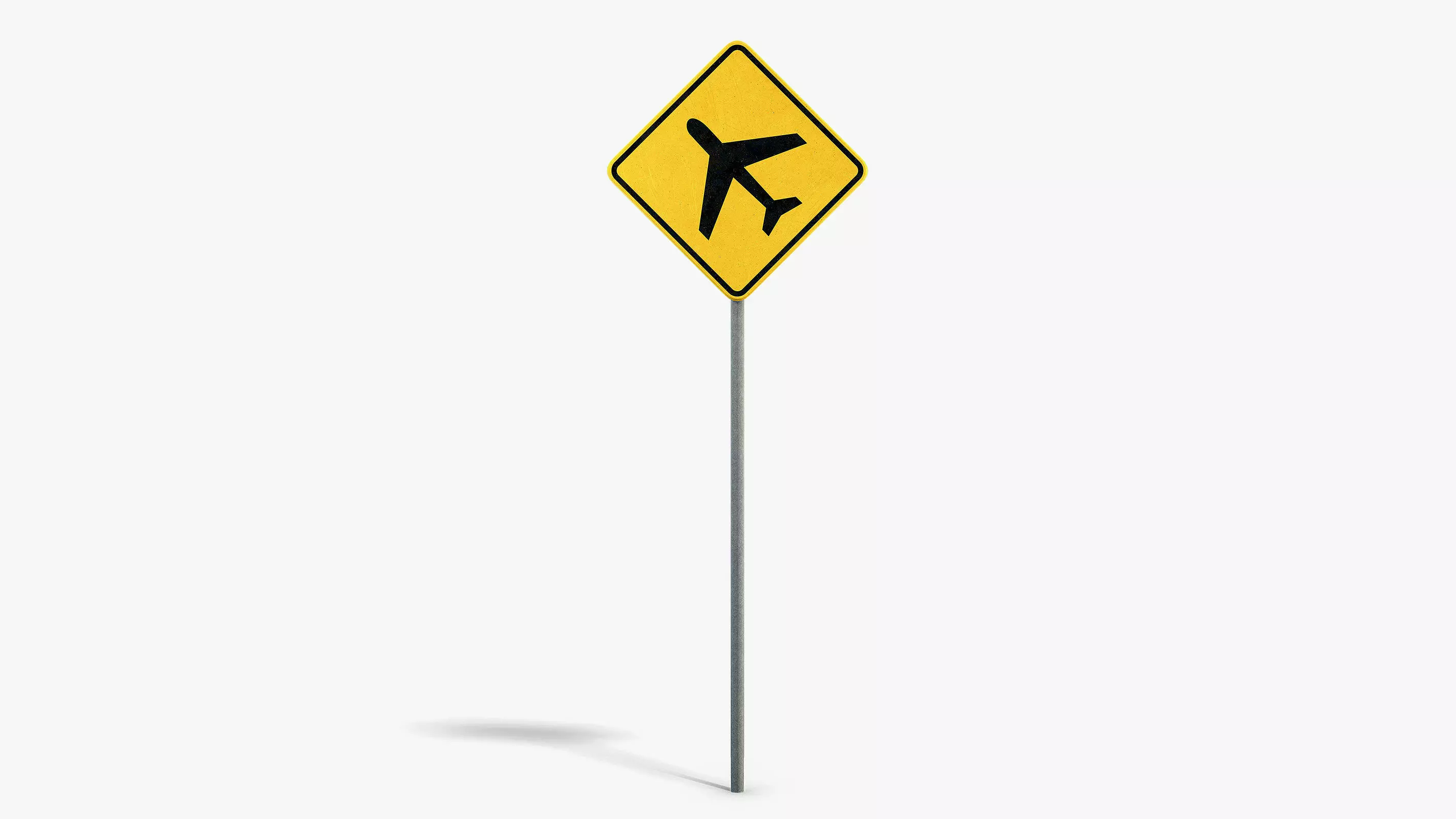 Airport Warning Sign Low-poly 3D model