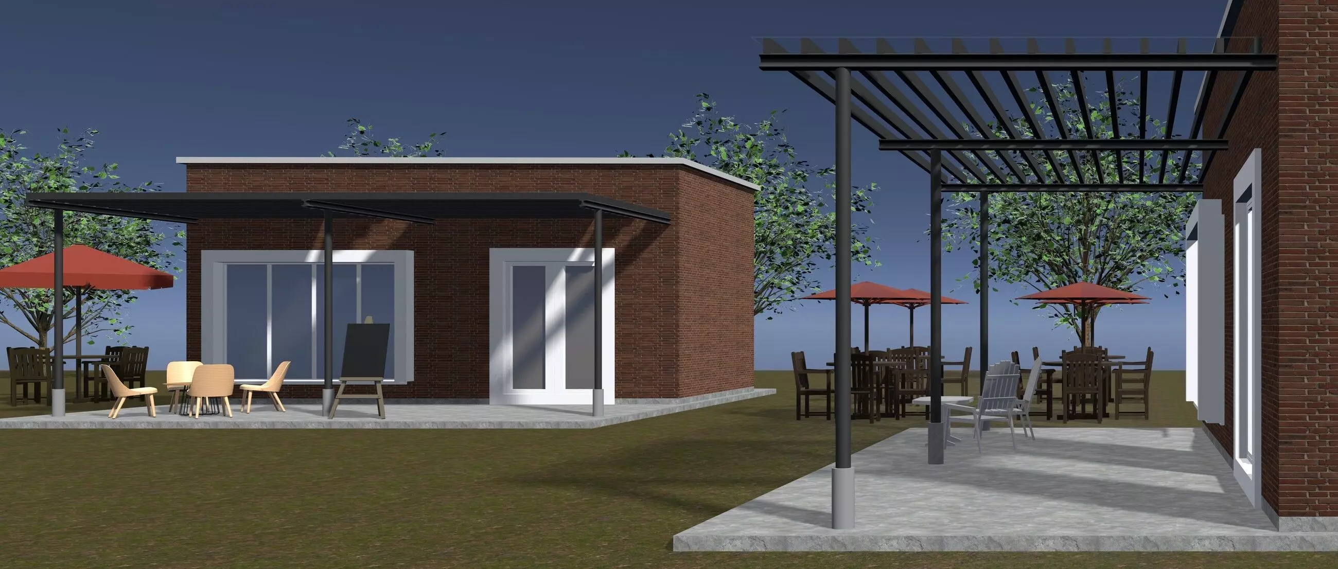 Outdoor cafe 25T05 3D model