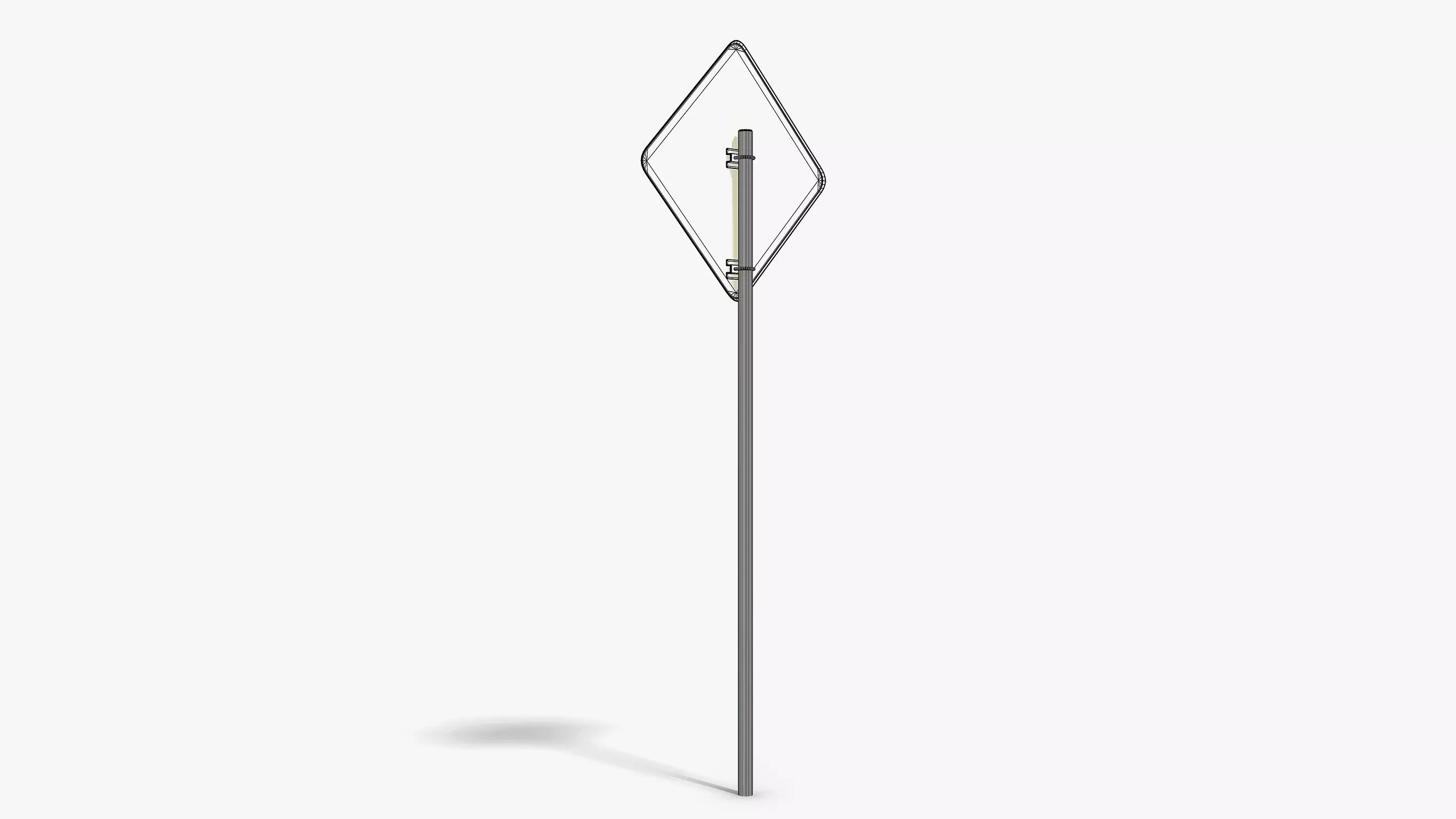 Damaged Two Way Sign Low-poly 3D model_10