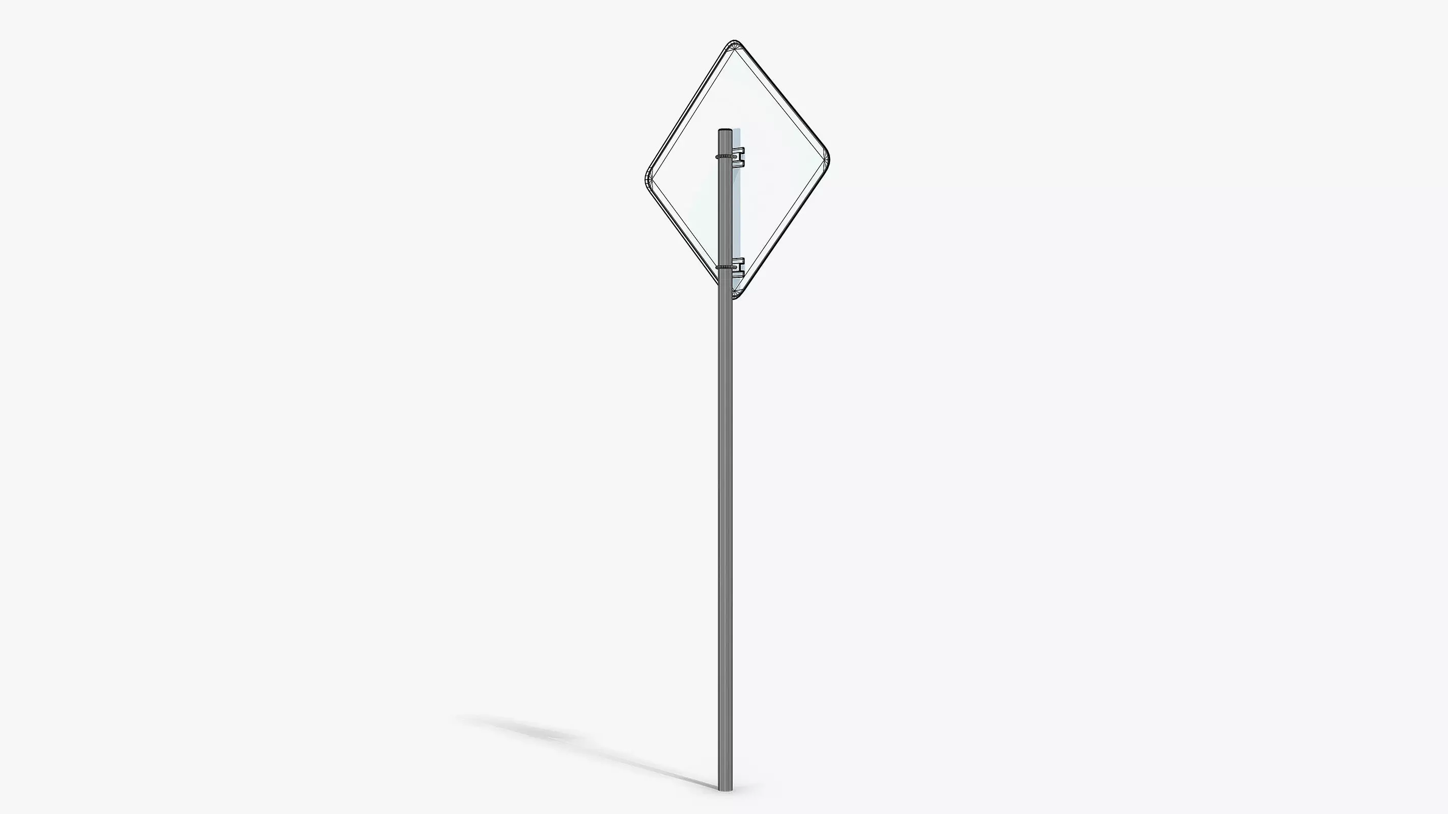 Damaged Two Way Sign Low-poly 3D model_8