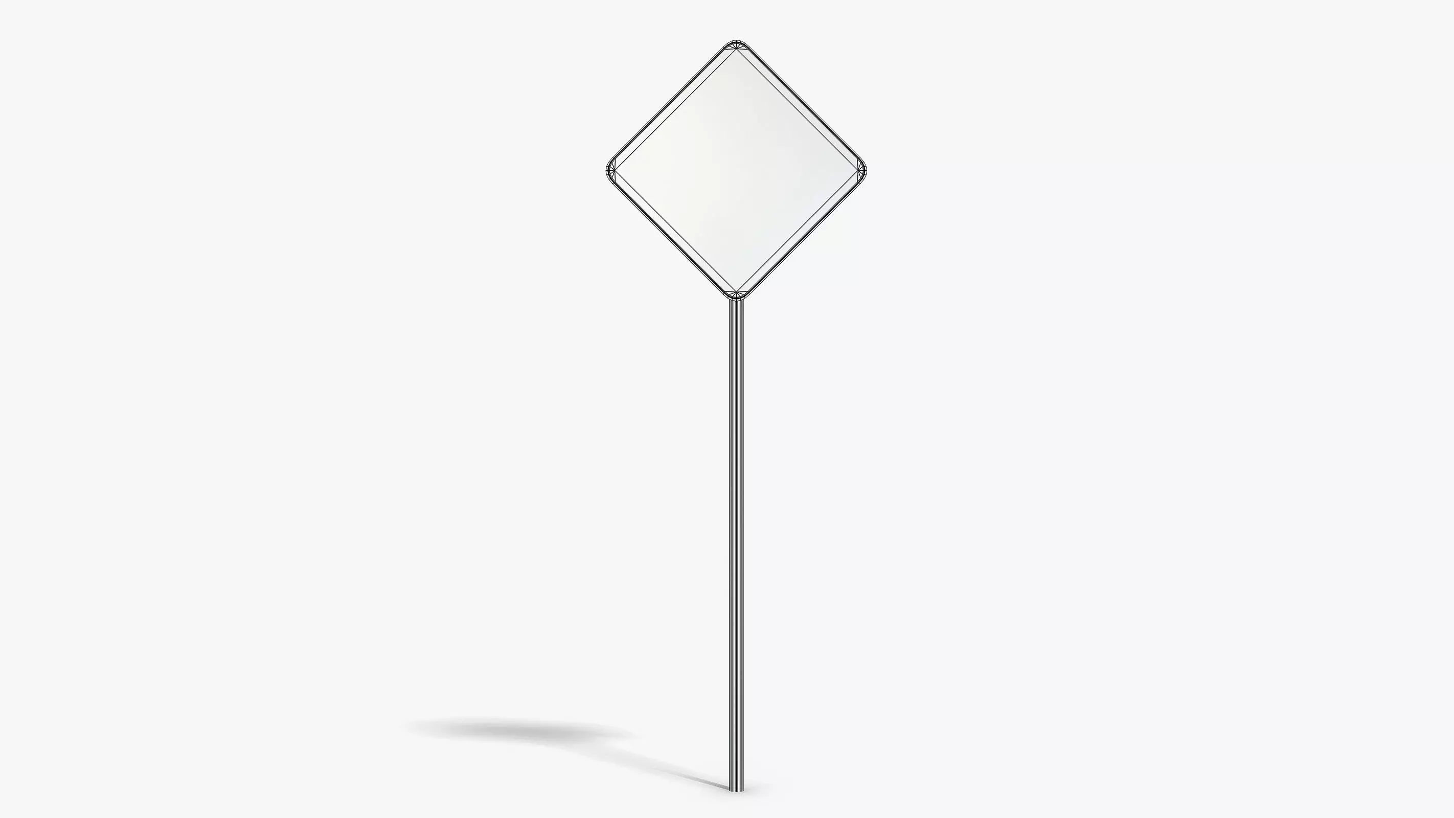 Damaged Two Way Sign Low-poly 3D model_6