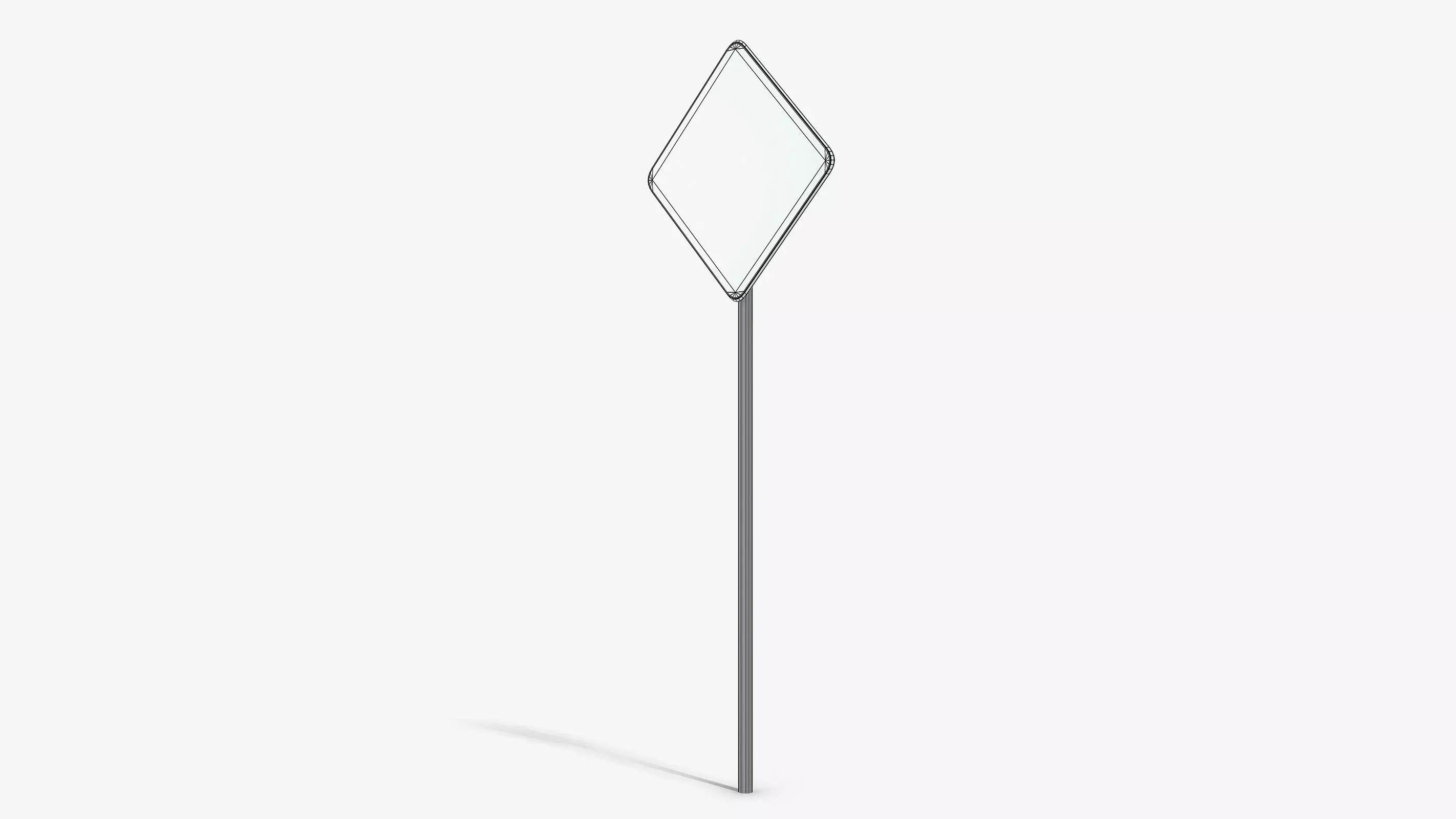 Damaged Two Way Sign Low-poly 3D model_11