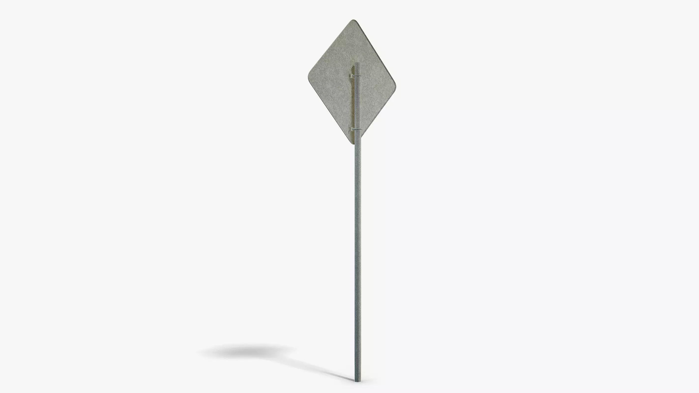 Two Way Sign Low-poly 3D model_4