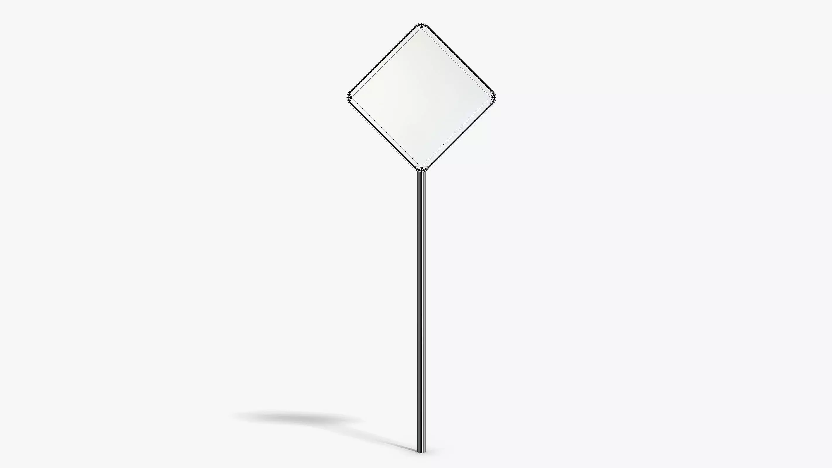 Two Way Sign Low-poly 3D model_6