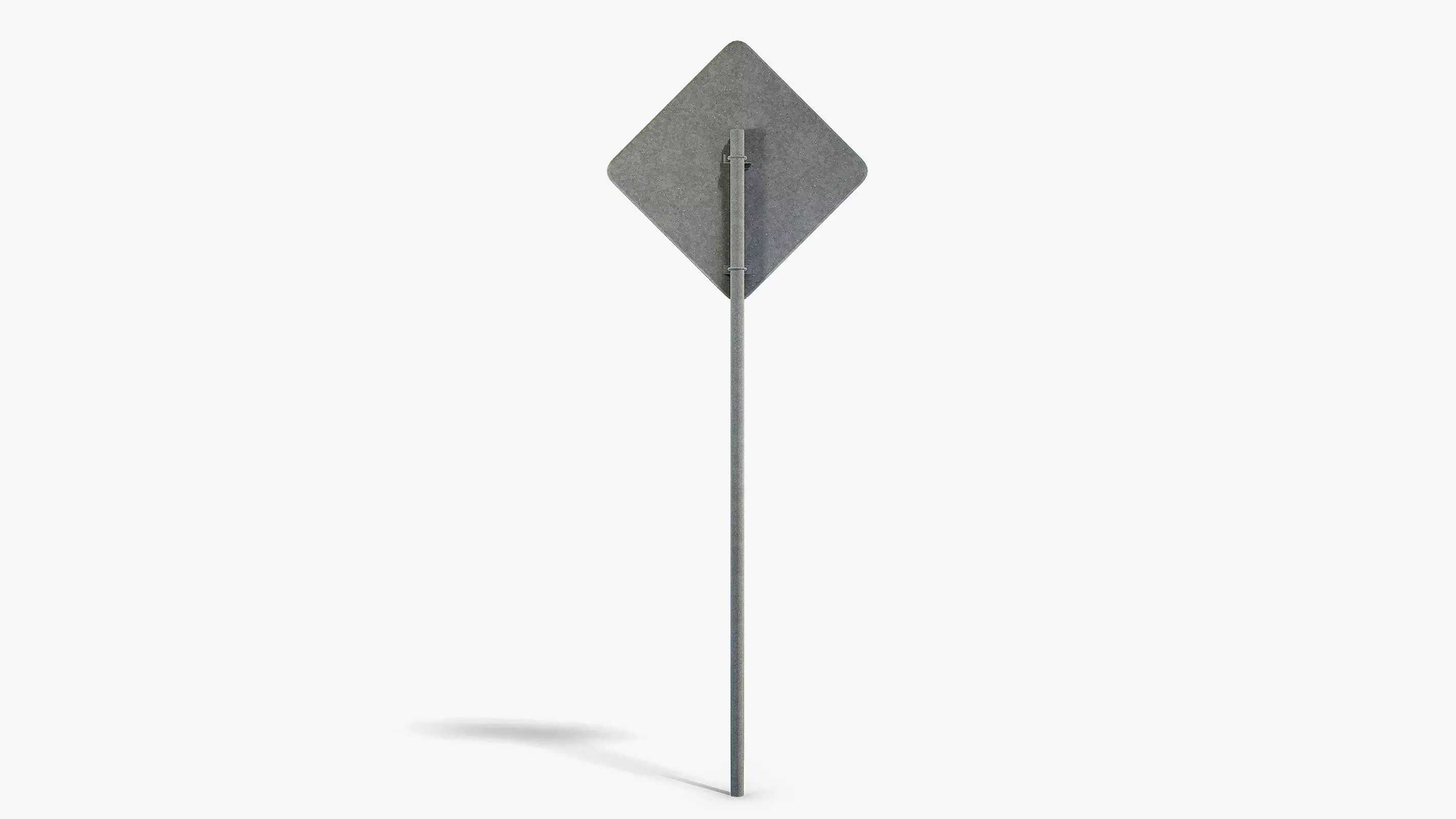 Two Way Sign Low-poly 3D model_3