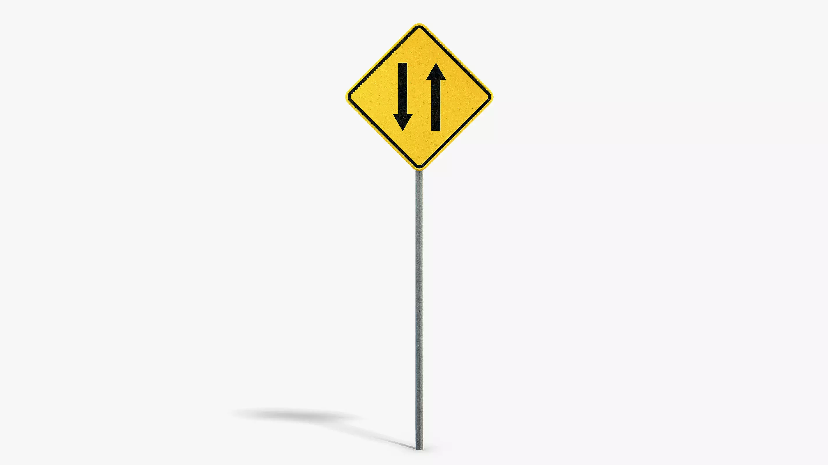 Two Way Sign Low-poly 3D model_0