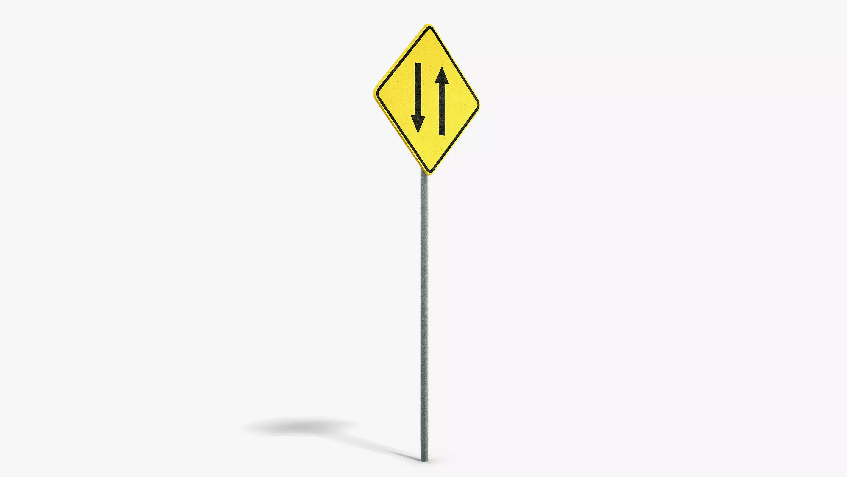 Two Way Sign Low-poly 3D model_1