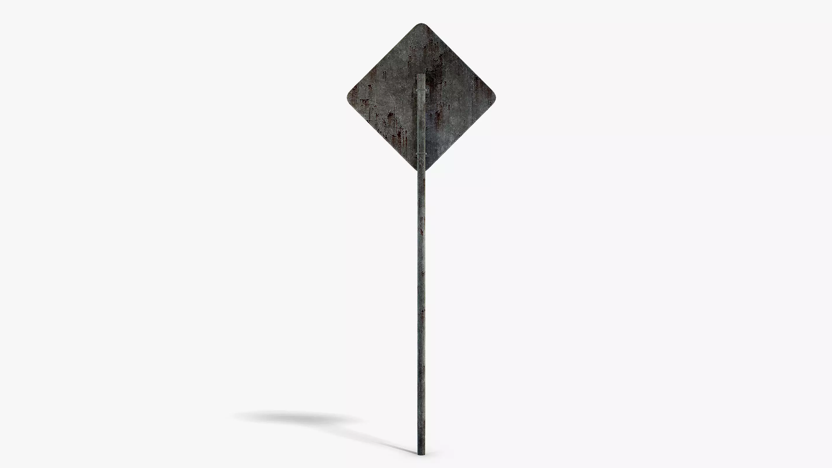 Damaged Cattle Warning Sign Low-poly 3D model_3