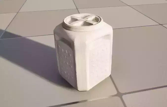 Dog Food Container Realistic 3D Scan with Paw Print Design