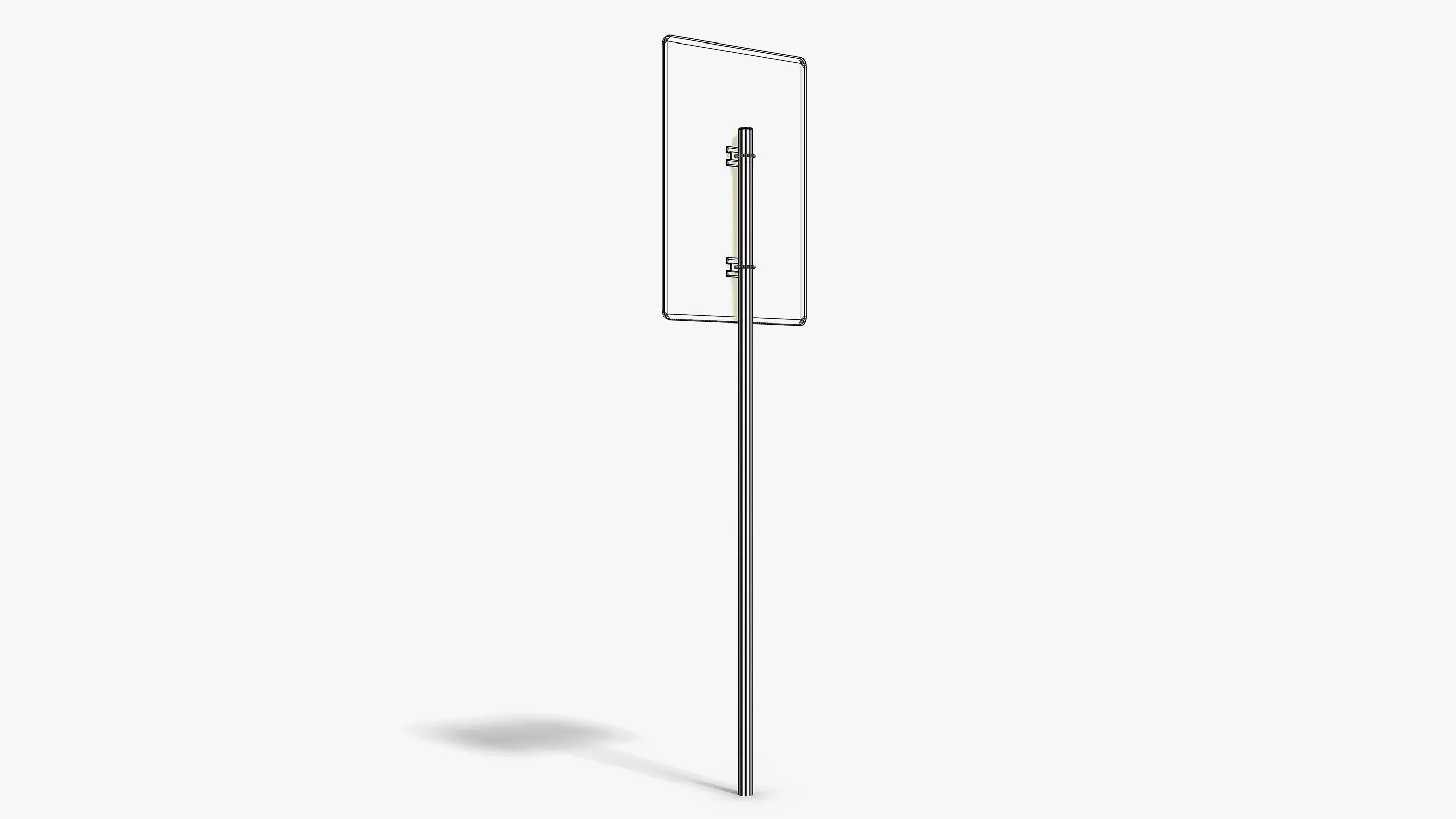 Damaged Gas Station Info Sign Low-poly 3D model_10