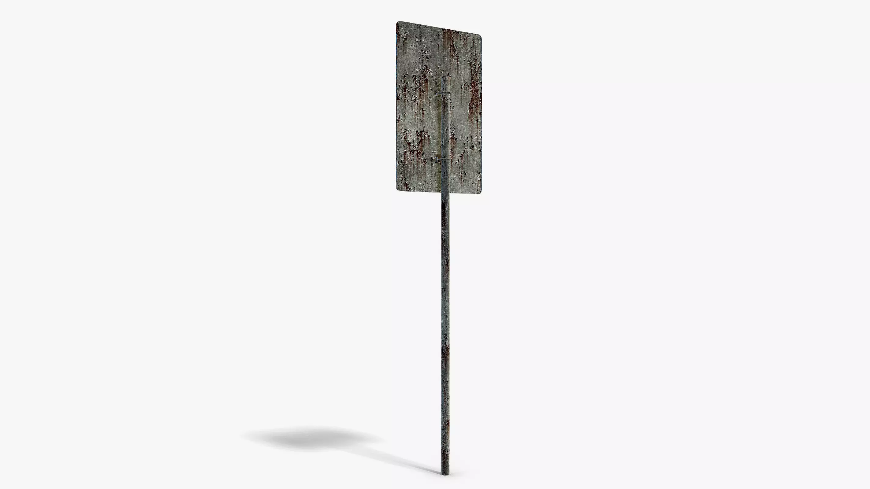 Damaged Gas Station Info Sign Low-poly 3D model_4