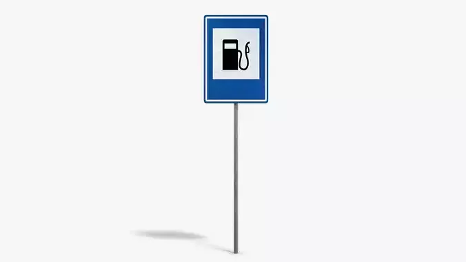 Gas Station Info Sign Low-poly 3D model