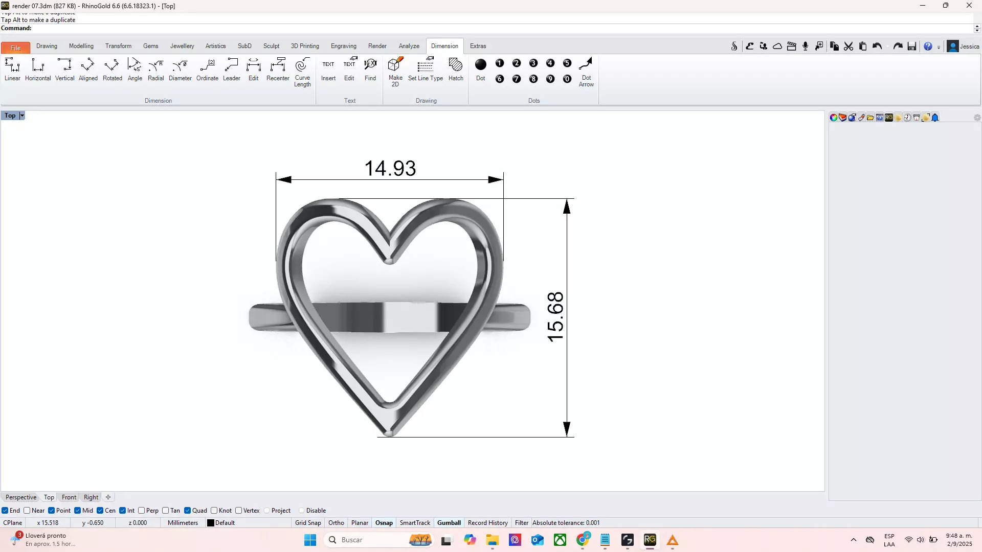HEART RING 3D print model_1