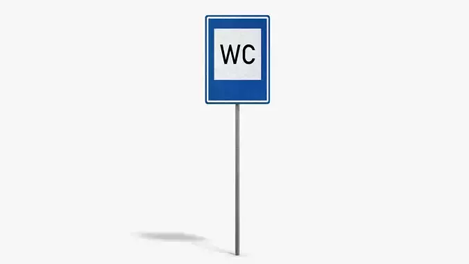 Toilet Info Sign Low-poly 3D model