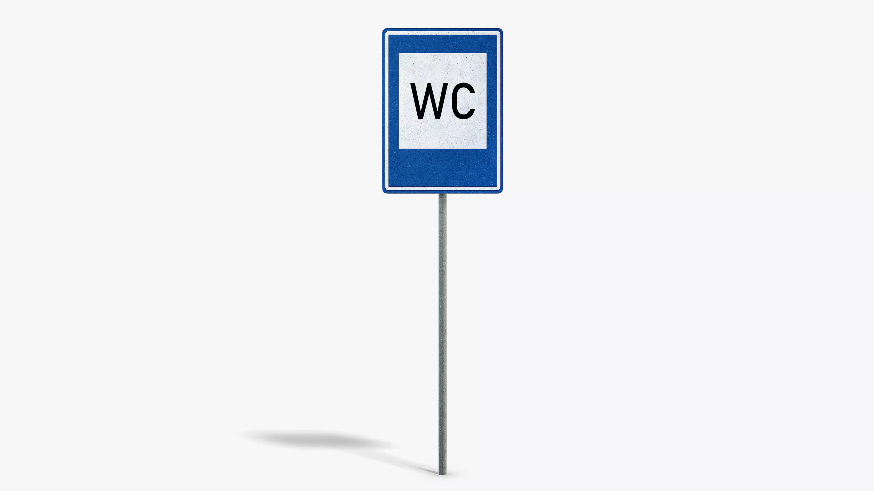 Toilet Info Sign Low-poly 3D model_0