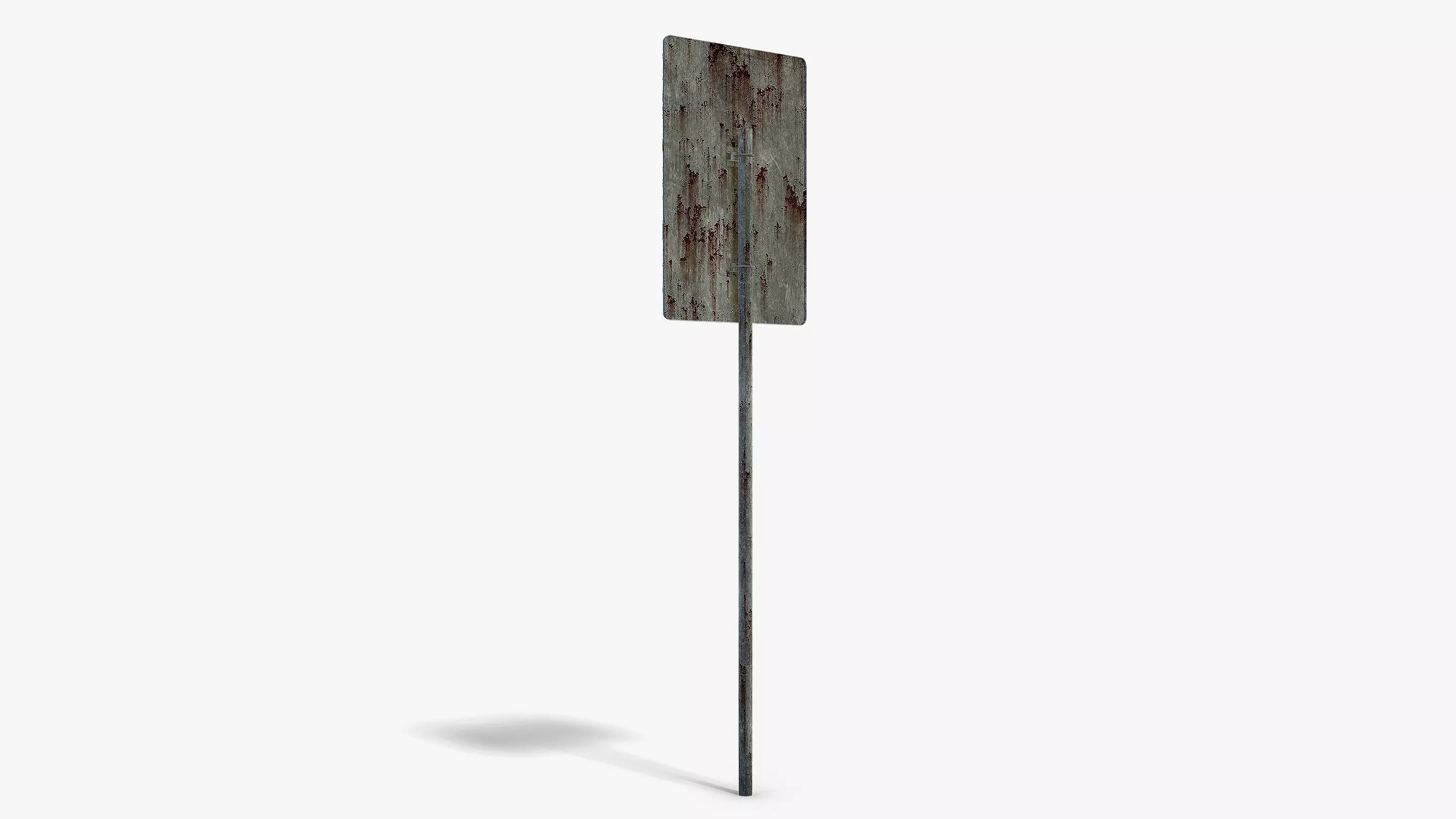 Damaged Police Info Sign Low-poly 3D model_4