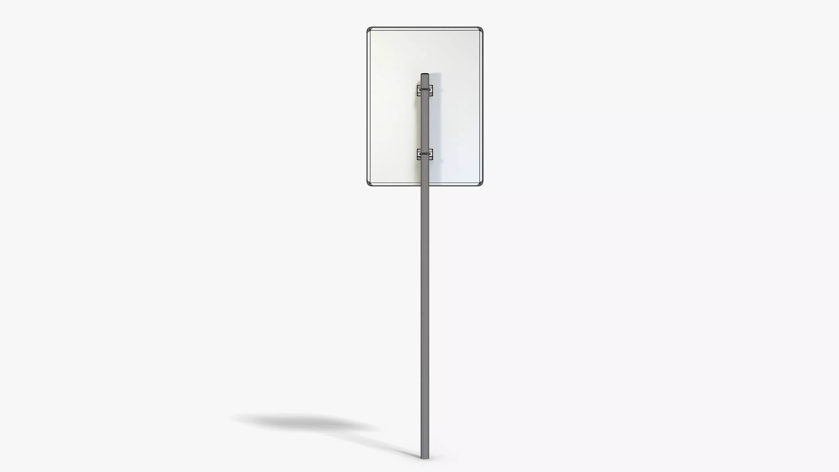 Damaged Police Info Sign Low-poly 3D model_9