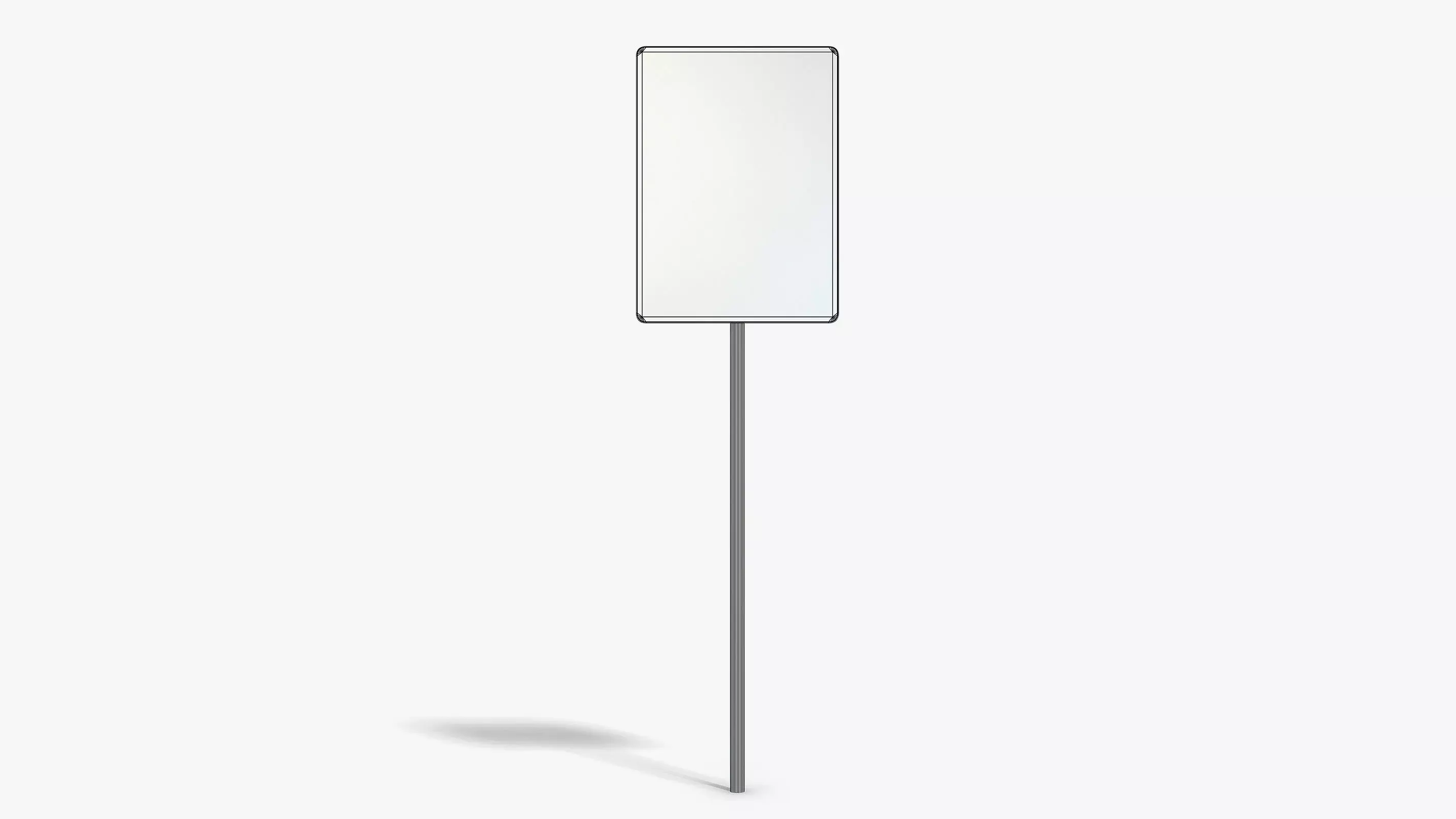 Damaged Police Info Sign Low-poly 3D model_6