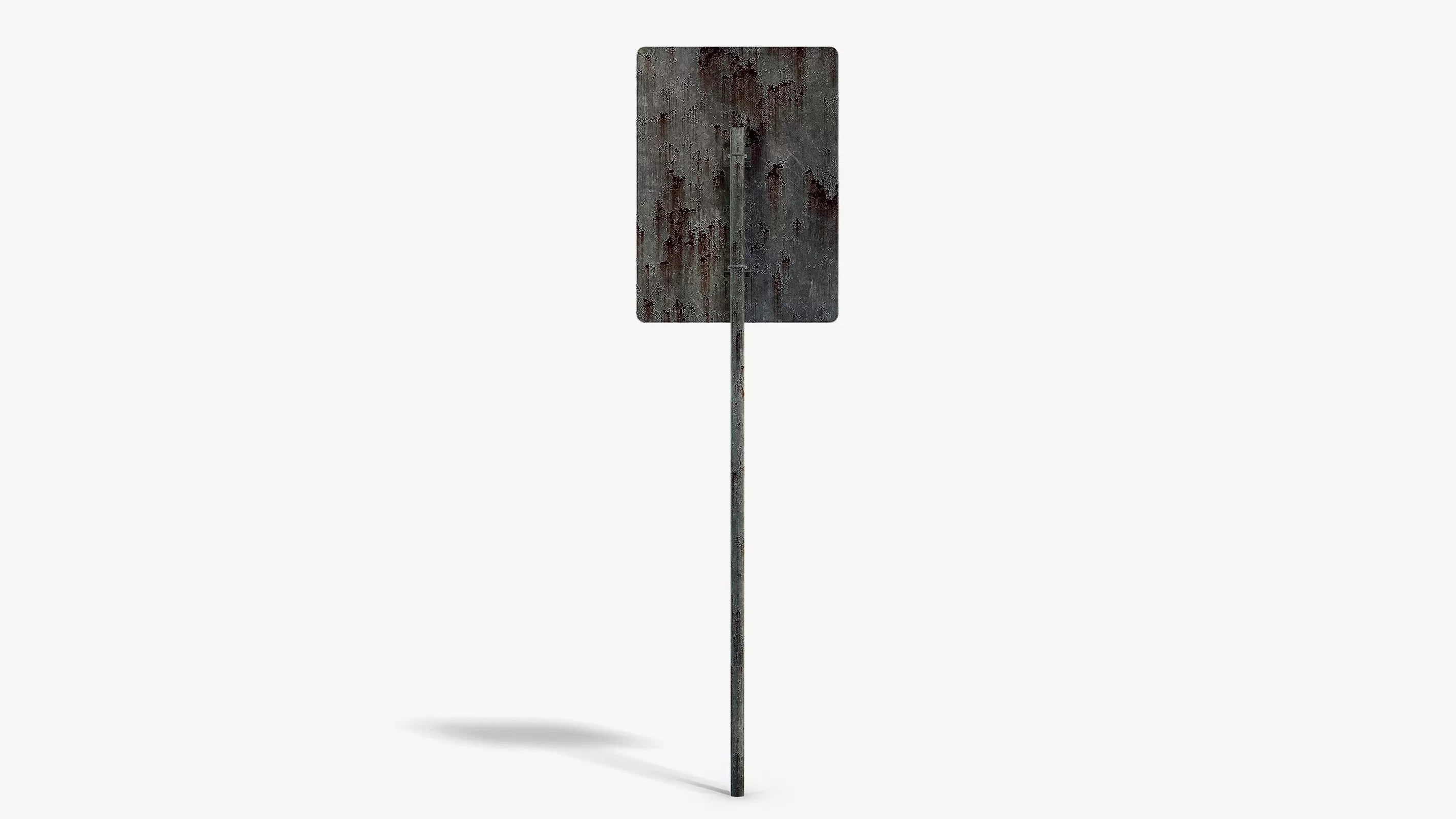 Damaged Police Info Sign Low-poly 3D model_3