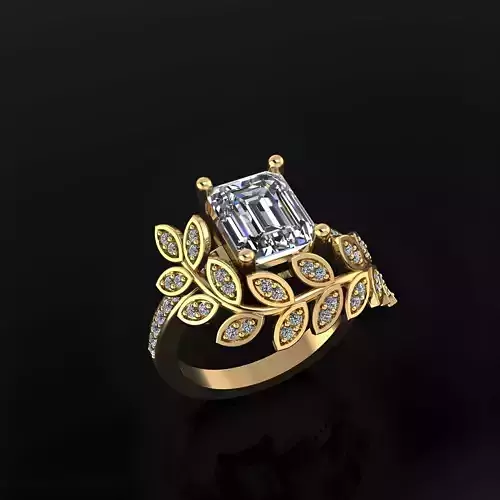 Ring with Leaves
