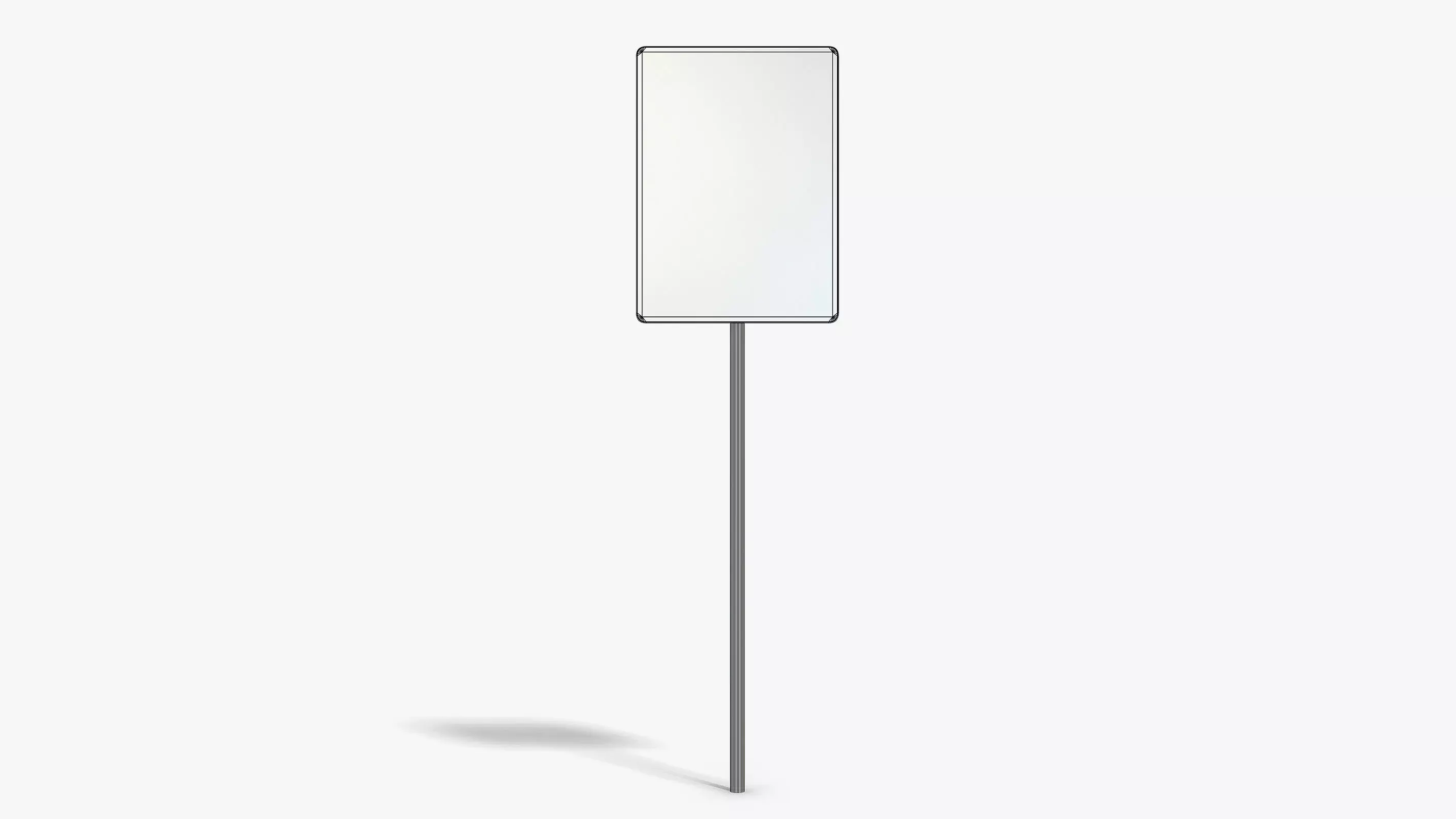 Police Info Sign Low-poly 3D model_6