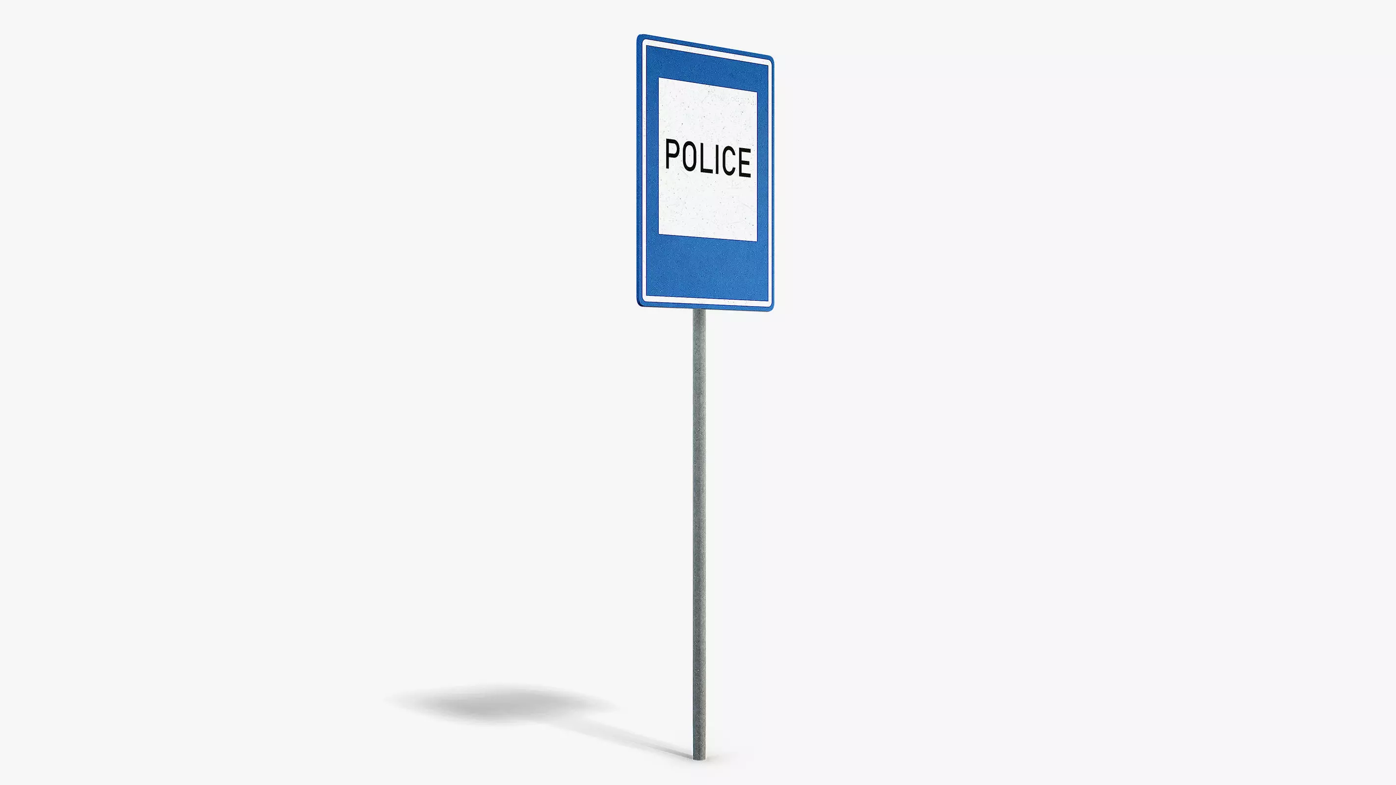 Police Info Sign Low-poly 3D model_1