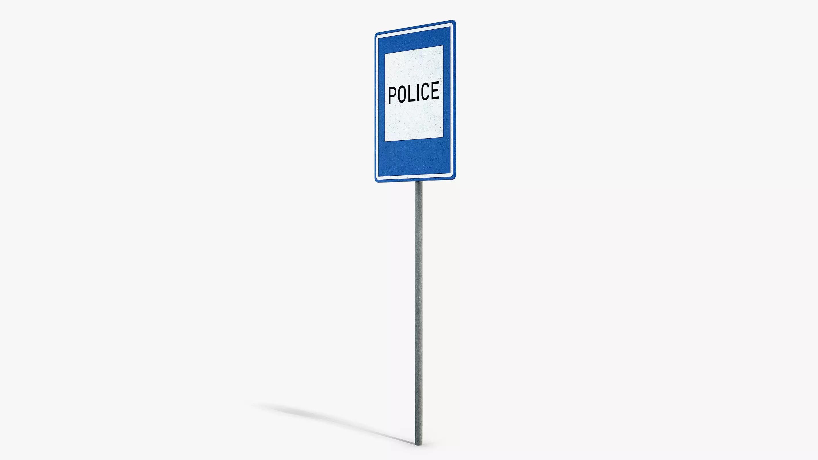 Police Info Sign Low-poly 3D model_5