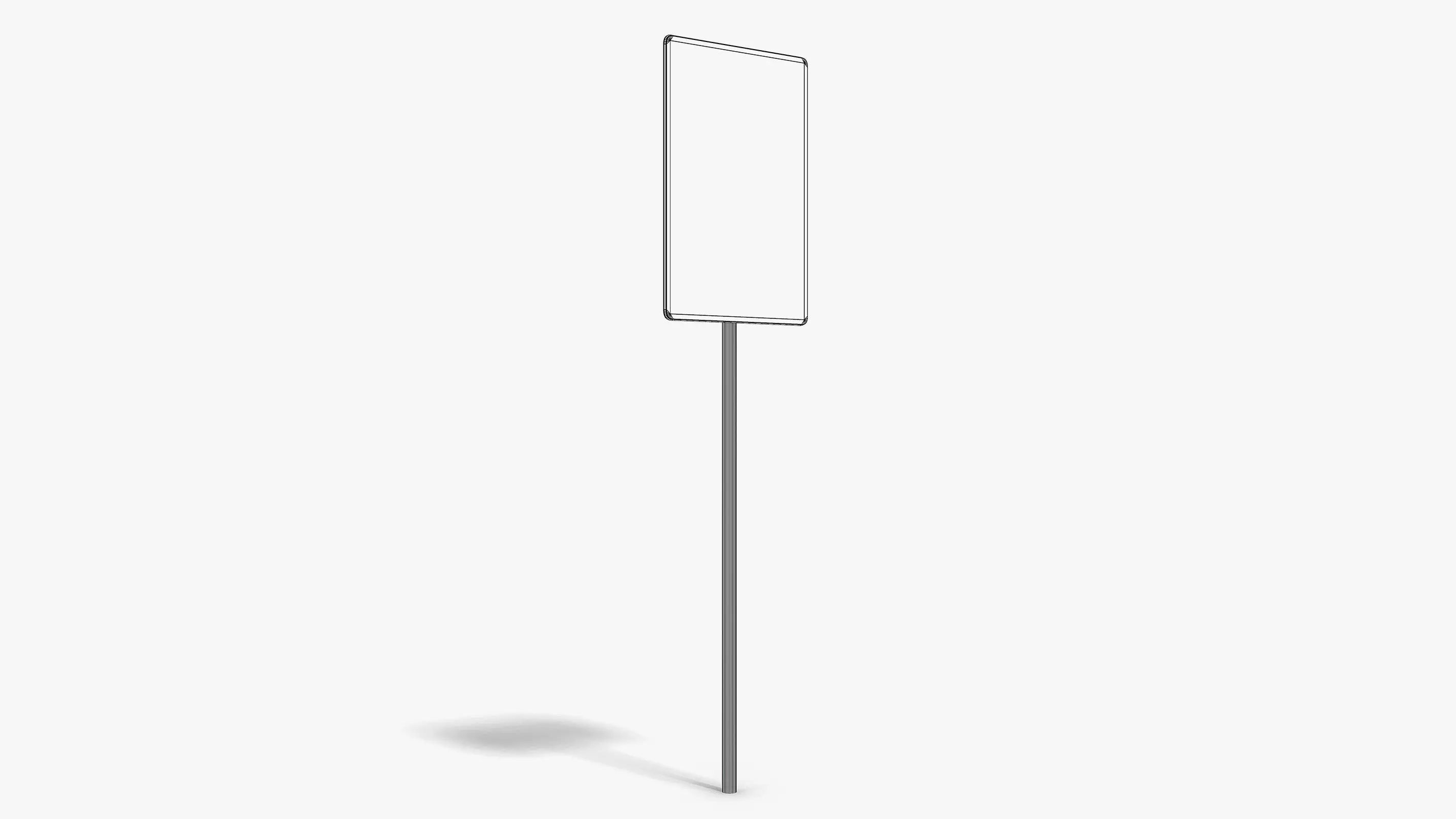 Police Info Sign Low-poly 3D model_7