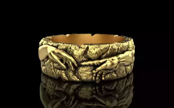 Hand Of God Ring Creation Of Adam model 713