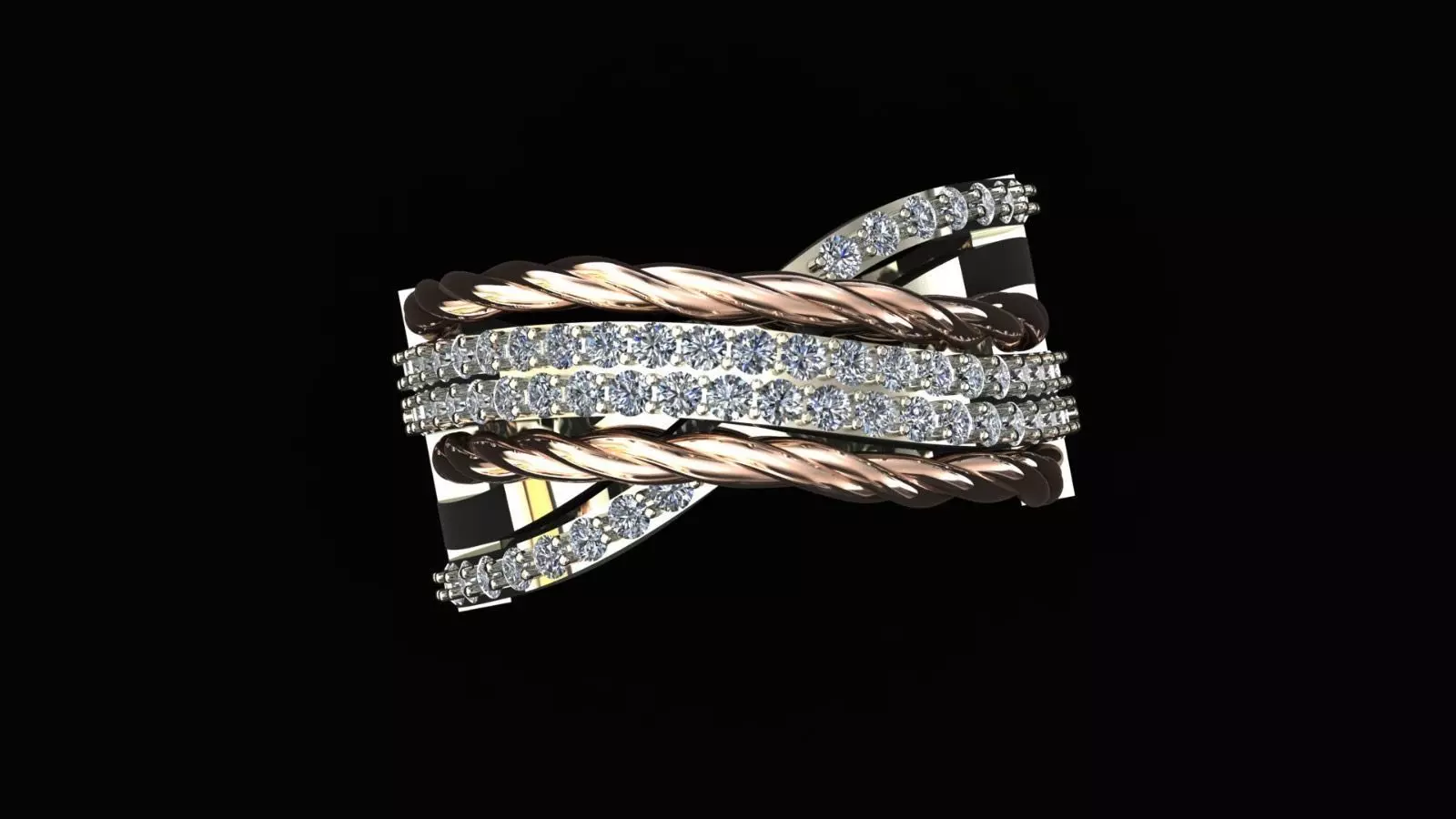 Cross Over Ring - 3D Model 3D print model_1