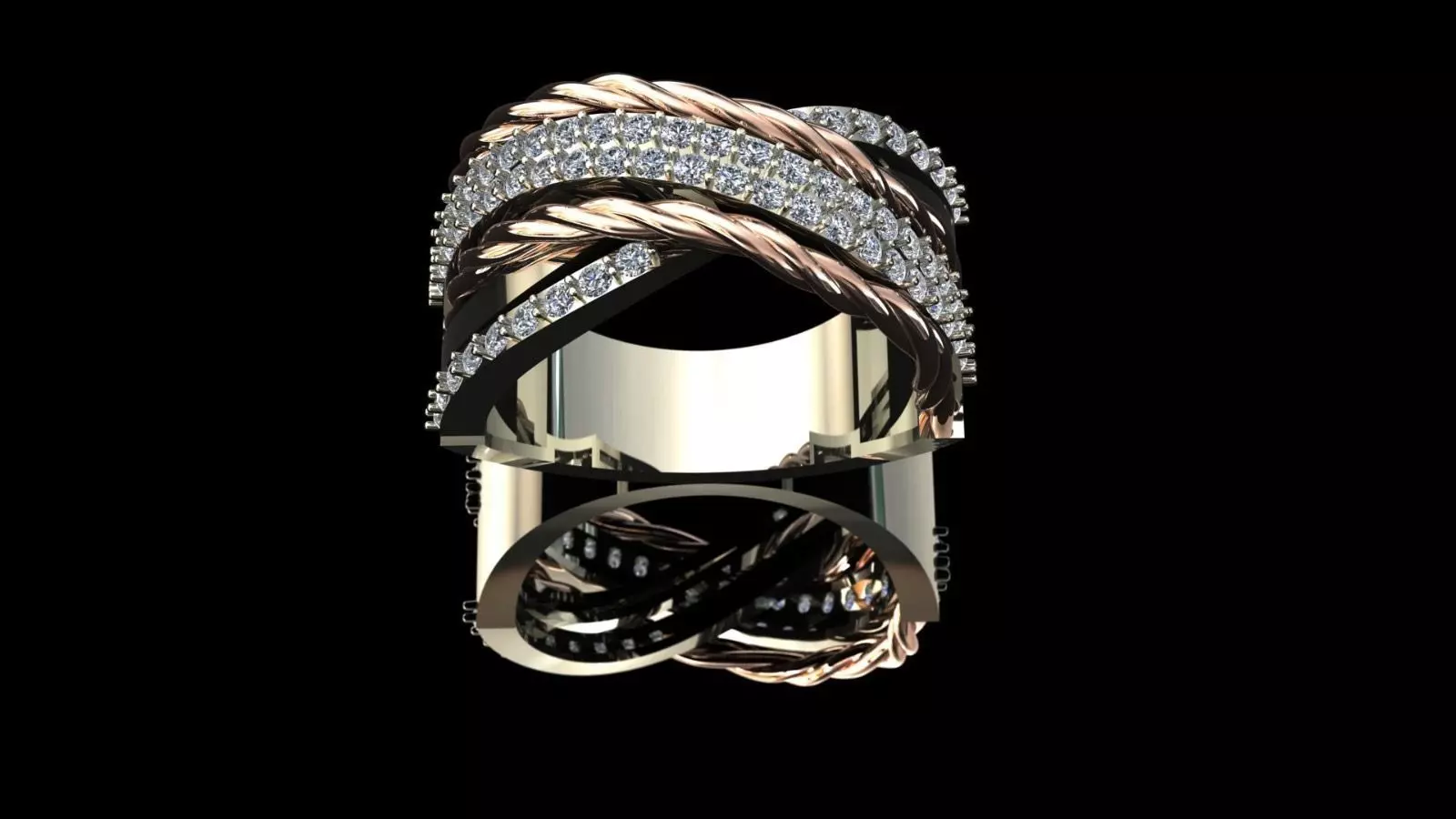 Cross Over Ring - 3D Model 3D print model_0