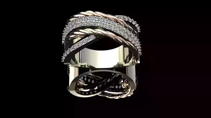 Cross Over Ring - 3D Model 3D print model