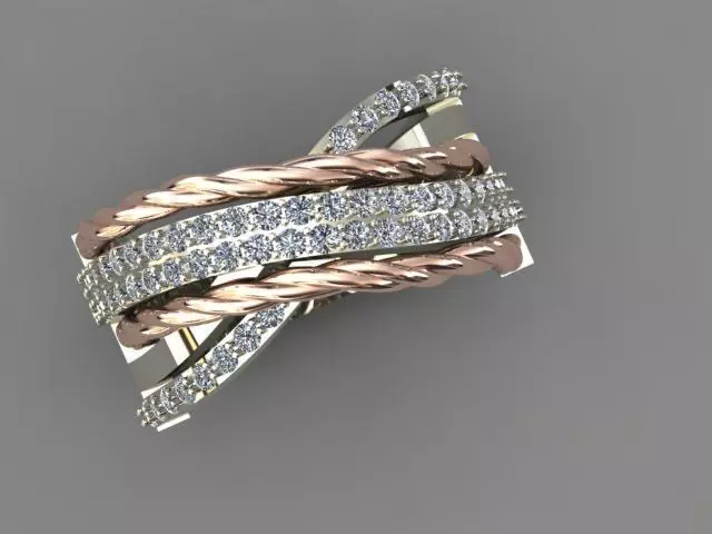 Cross Over Ring - 3D Model 3D print model_2