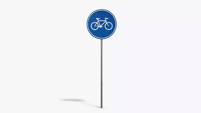 Bike Road Sign Low-poly 3D model