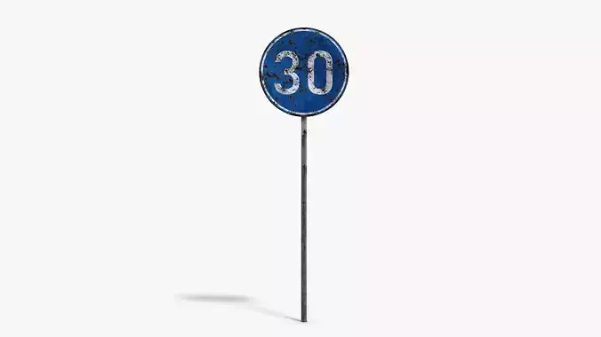 Damaged Minimum Speed Sign