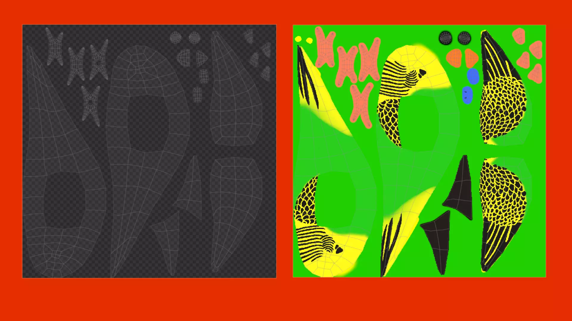 Simple low-poly Budgie Low-poly 3D model_4