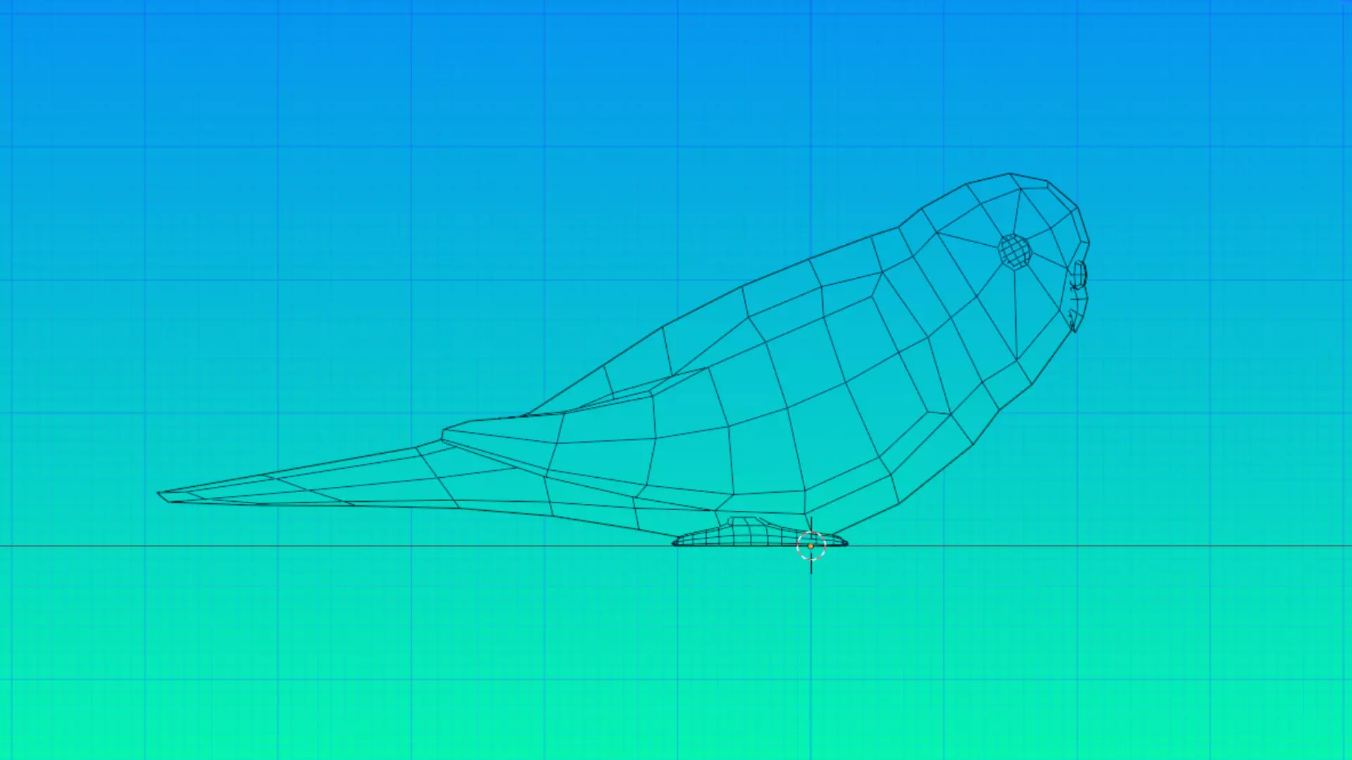 Simple low-poly Budgie Low-poly 3D model_3