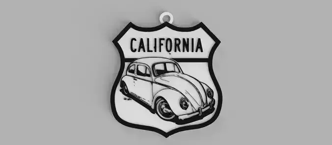 VOLKSWAGEN BEETLE FUSCA VOCHO VW California LOGO keychain