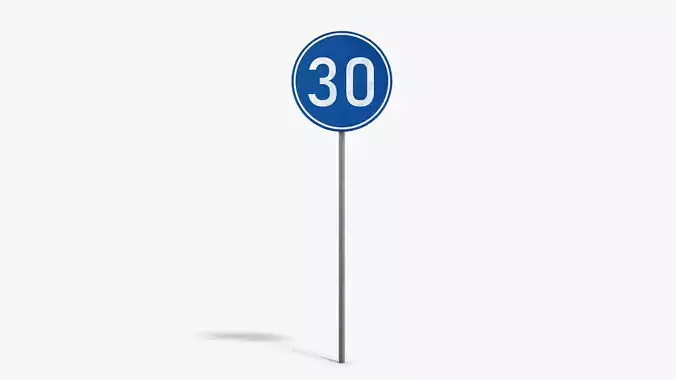 Minimum Speed Sign Low-poly 3D model