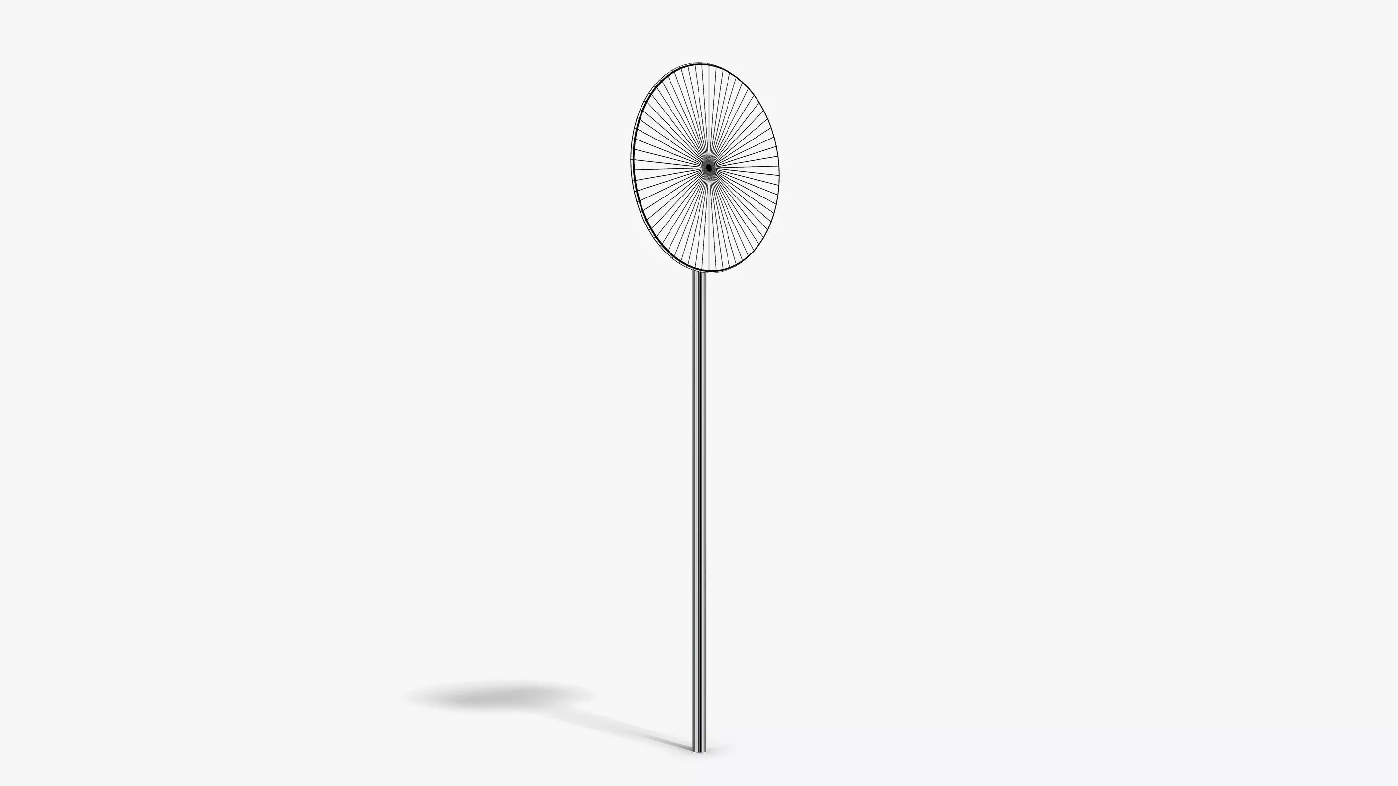 Damaged No Walking Sign Low-poly 3D model_7