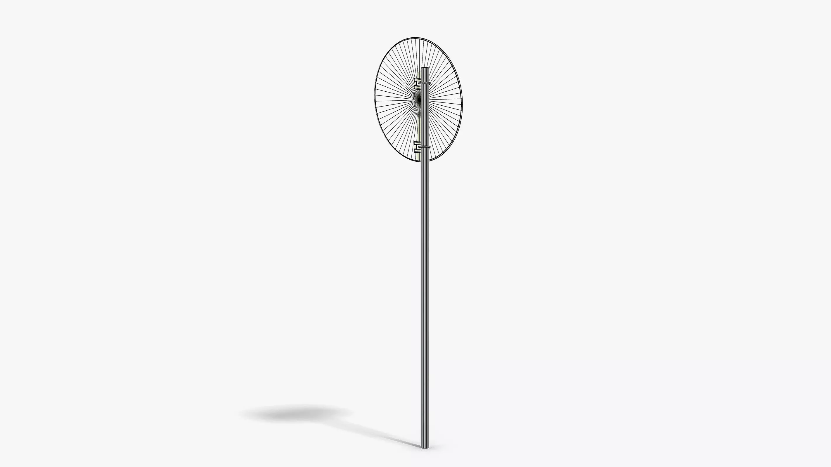 Damaged No Walking Sign Low-poly 3D model_10