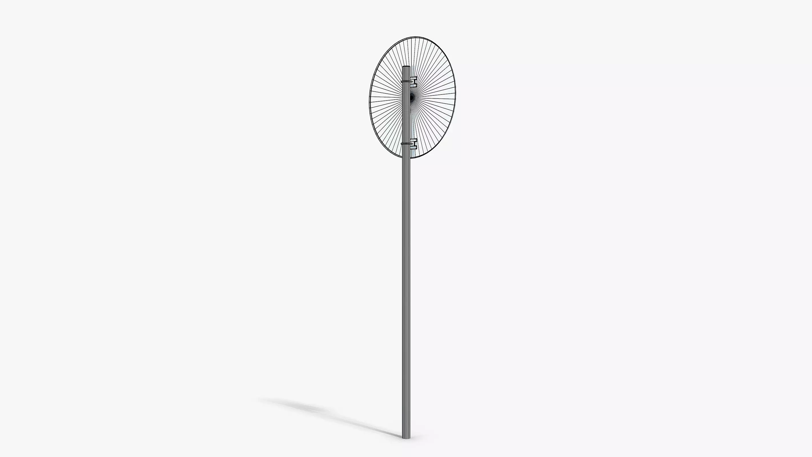 Damaged No Walking Sign Low-poly 3D model_8