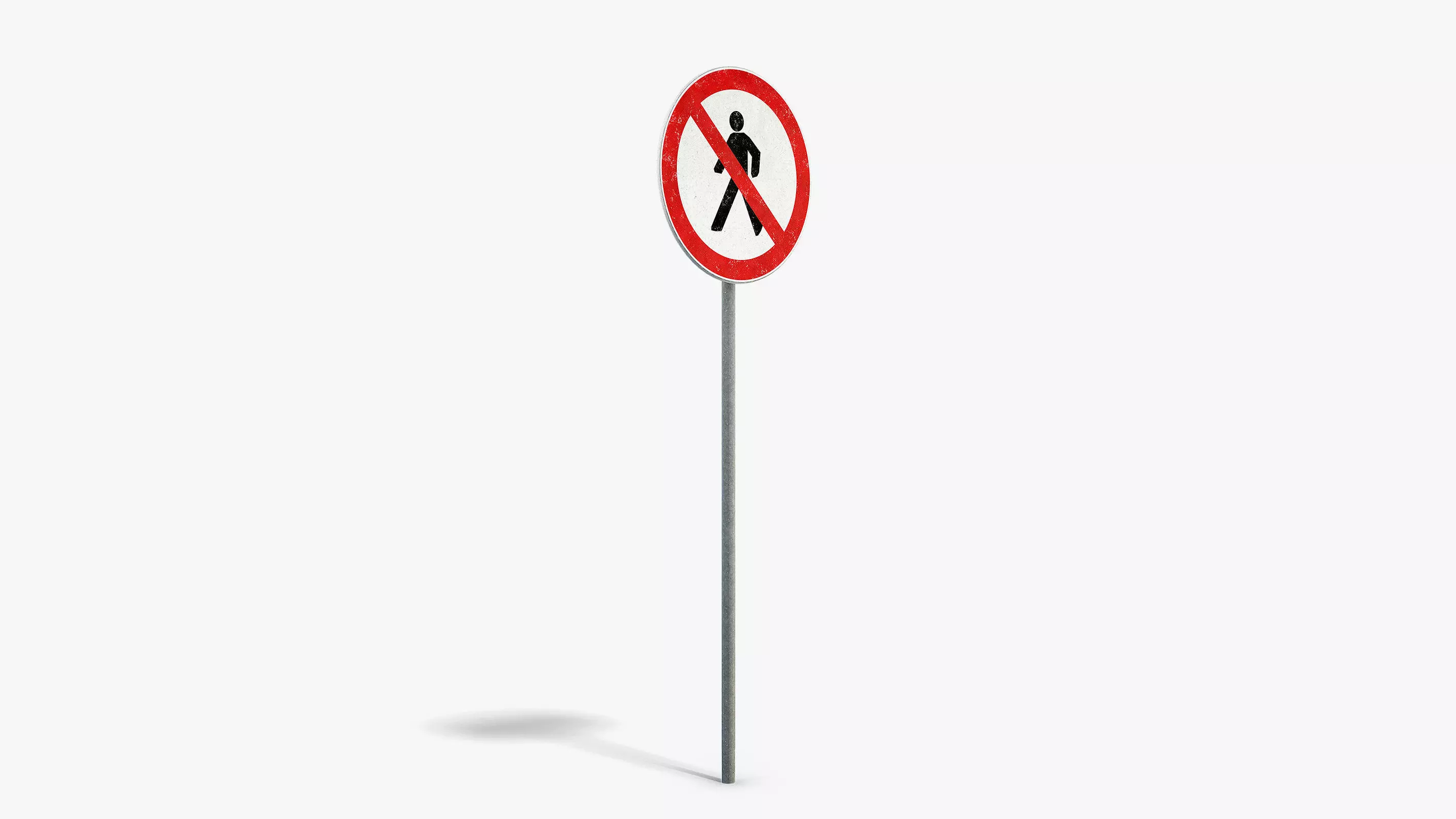 No Walking Sign Low-poly 3D model_1