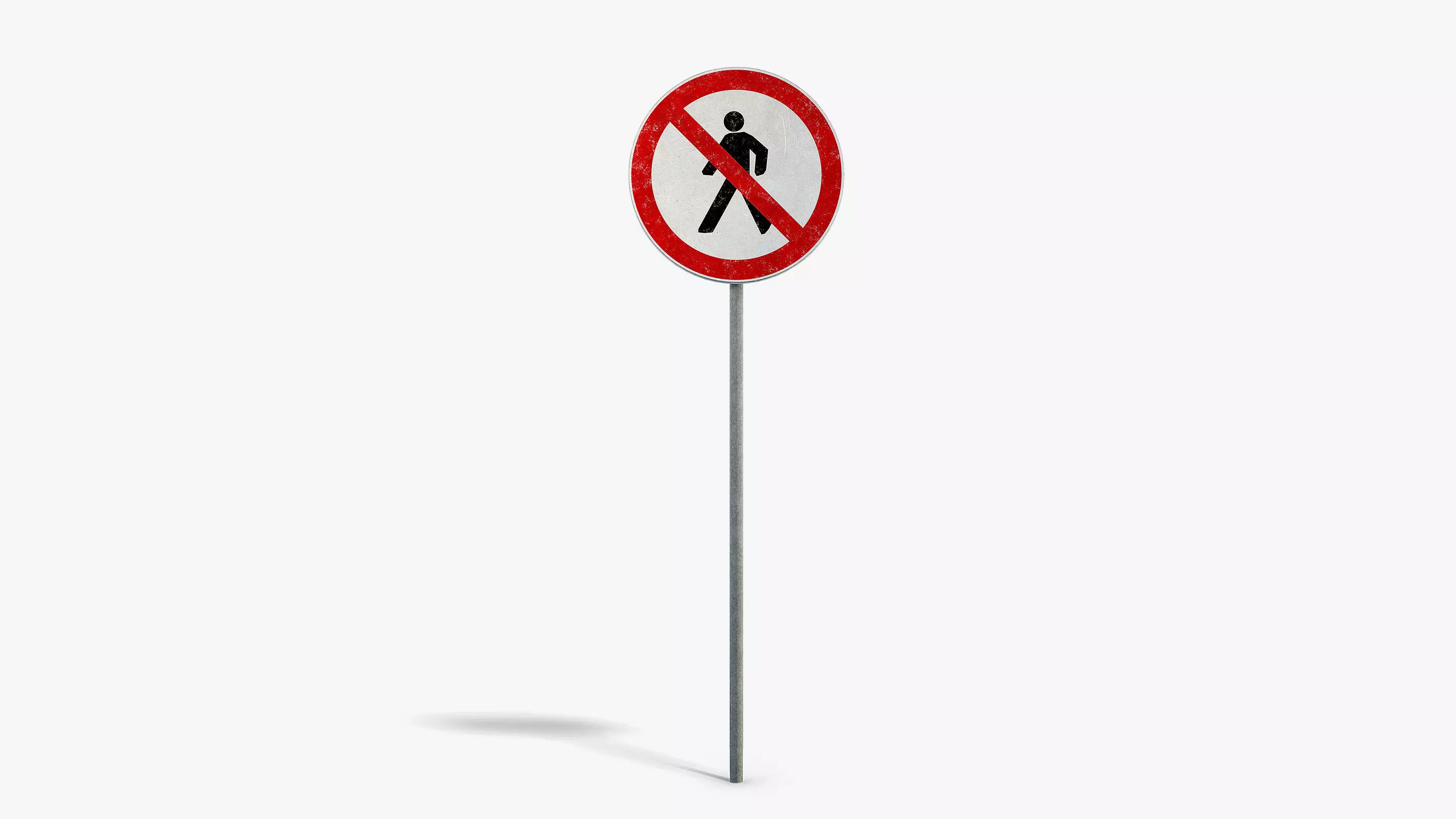 No Walking Sign Low-poly 3D model_0