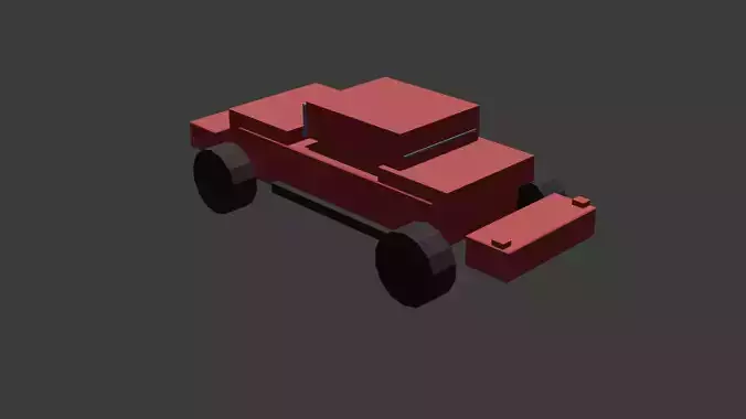 Low Poly Lego Styled Coupe Car 3D Model -Game Ready-UV Unvrapped