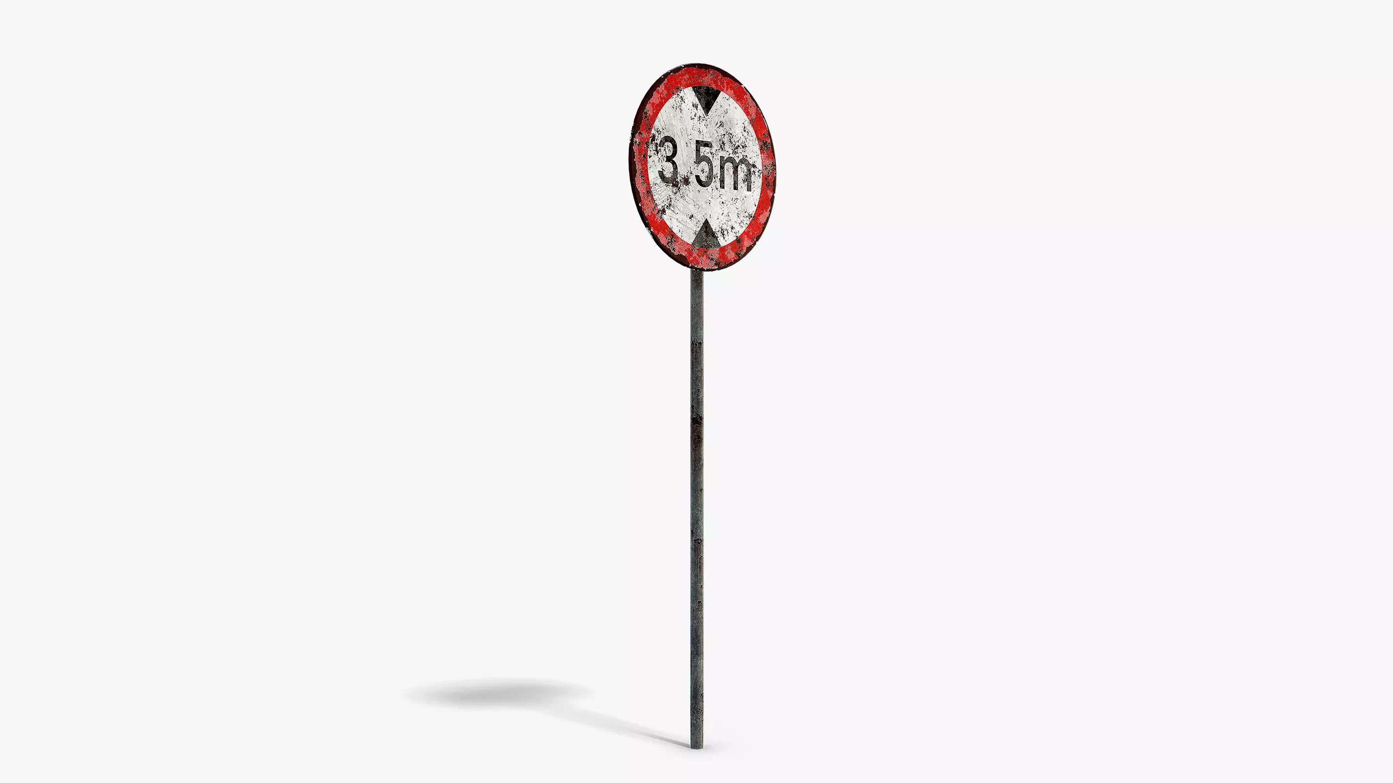 Damaged Max Height Sign Low-poly 3D model_1
