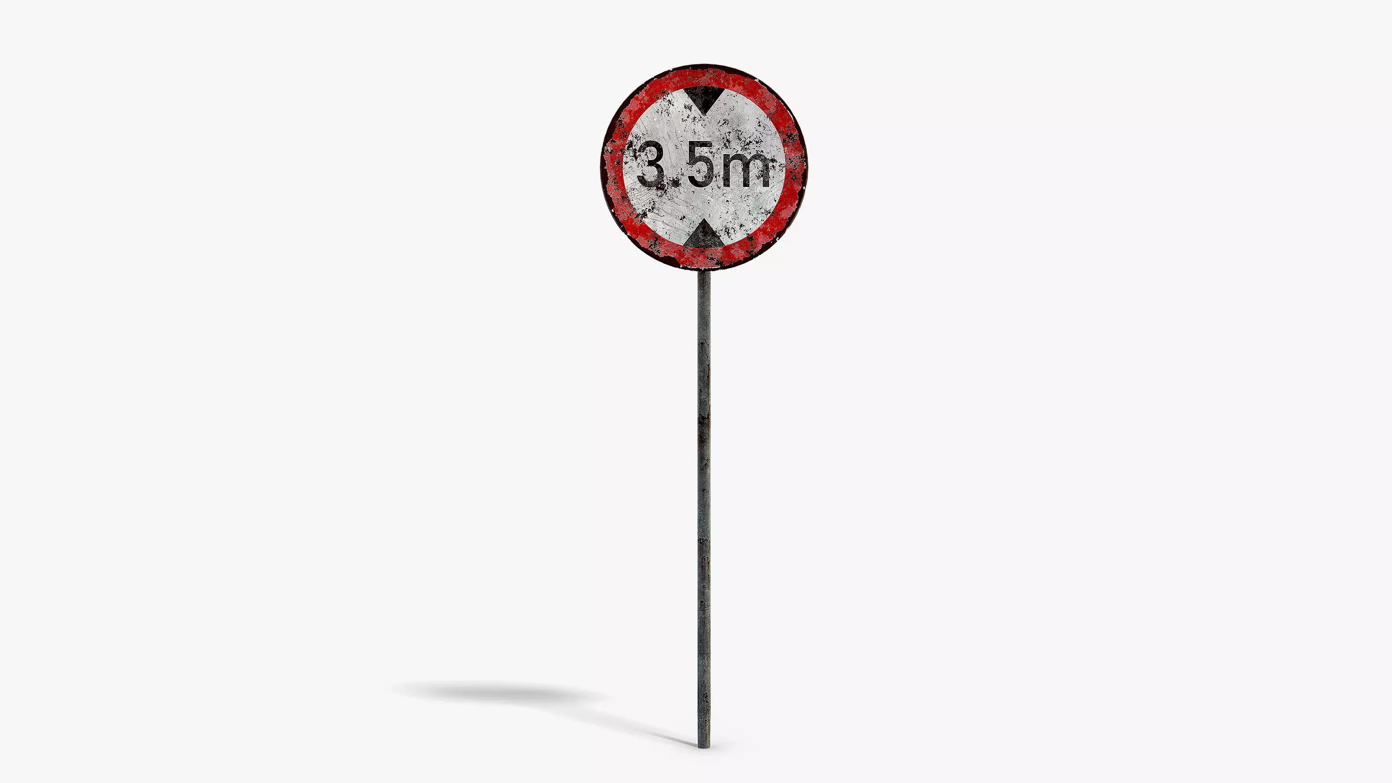 Damaged Max Height Sign Low-poly 3D model_0